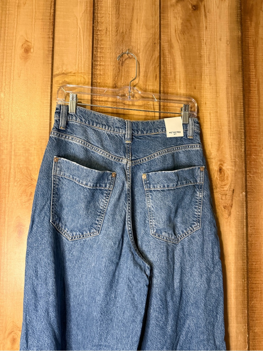 Free People "We The Free" Wide-Leg Jeans $148 Retail Raw Hem - Picture 10 of 14